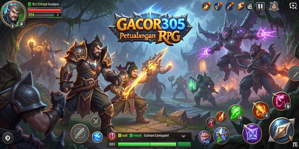 Tangkapan layar GACOR305 menunjukkan aksi pertarungan dalam dunia RPG yang seru.