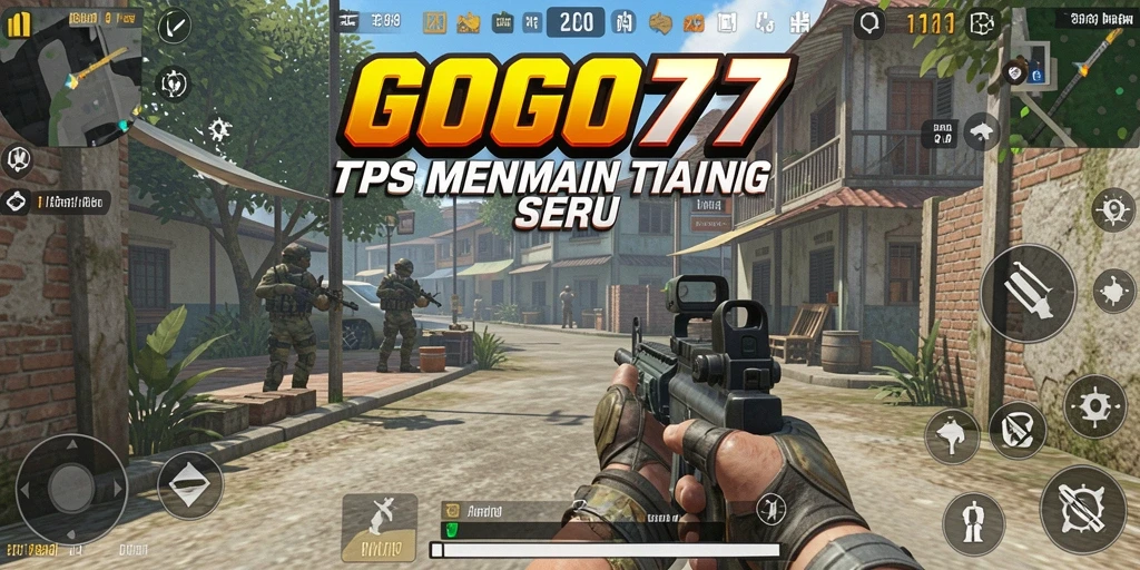 Screenshot utama GOGO77 menampilkan aksi pertempuran seru dalam TPS.