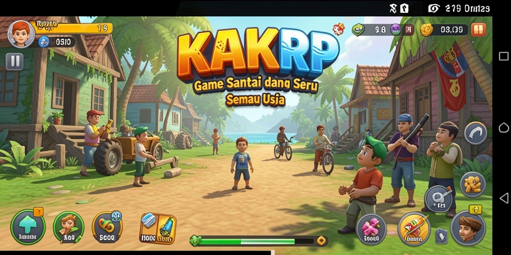 Tampilan gameplay KAKRP yang menarik dan penuh warna.