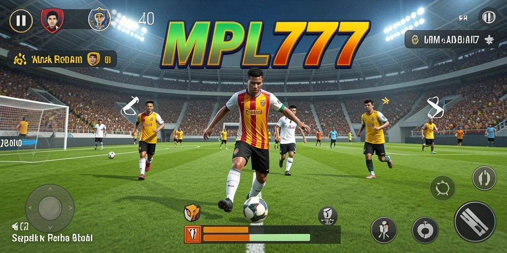 Screenshot gameplay MPL777 menampilkan aksi seru dalam pertandingan sepak bola.
