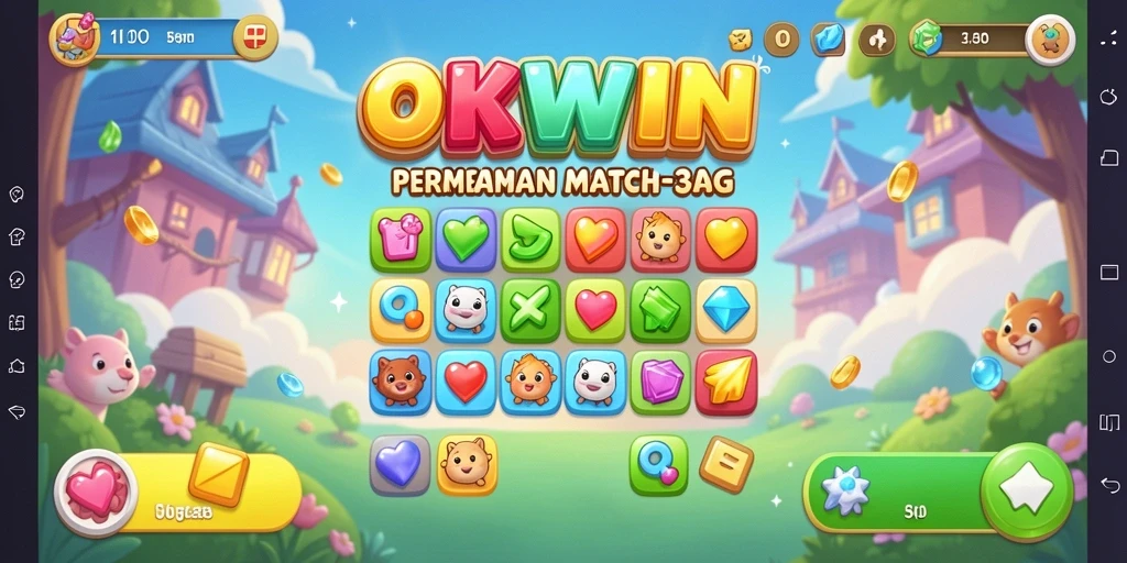Screenshot gameplay OKWIN yang menarik dan penuh warna.