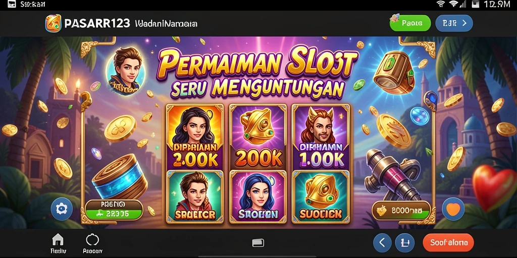 Tampilan menegangkan gameplay slot PASAR123 dengan beragam pilihan.