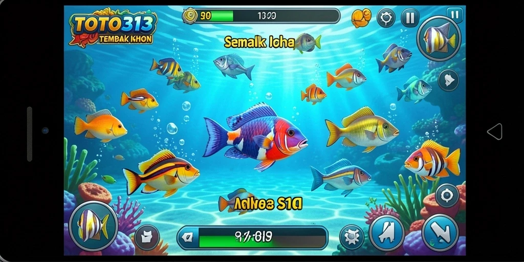 Tampilan gameplay TOTO313 yang mengasyikkan saat menembak ikan.